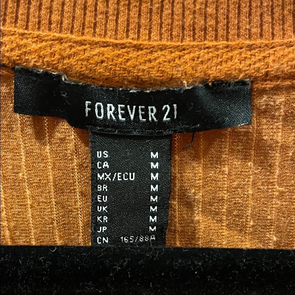 Forever 21 Burnt Orange Velvet Sweatshirt - Picture 2 of 6